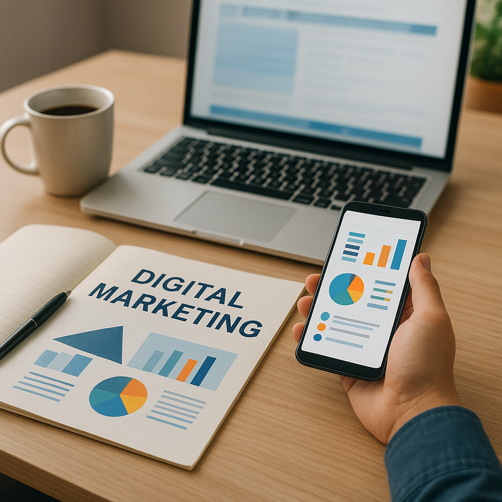Interface digital e inteligência artificial para marketing digital para iniciantes